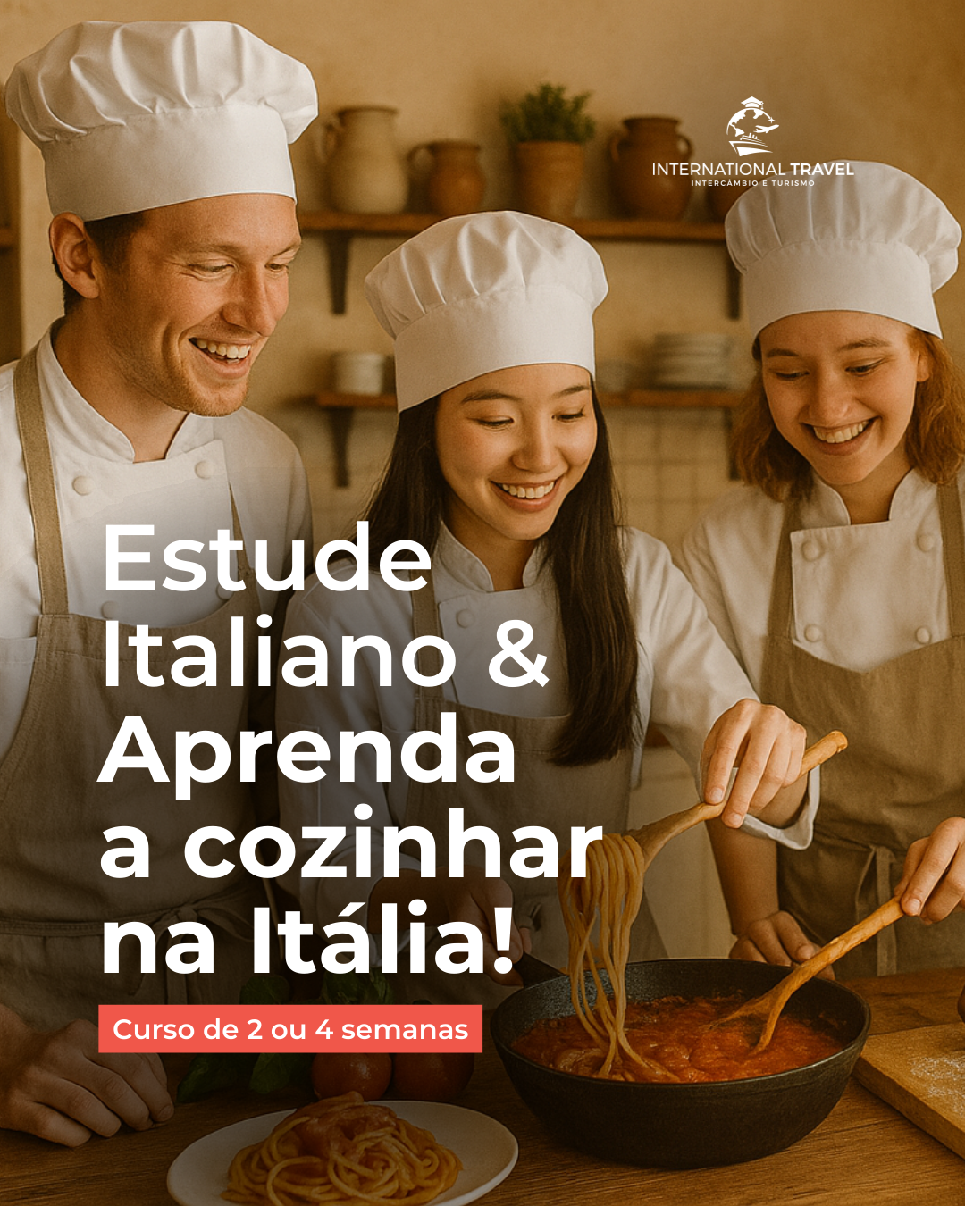 Italiano + Culinária em Florença, Roma, Milão, Turim ou Viareggio